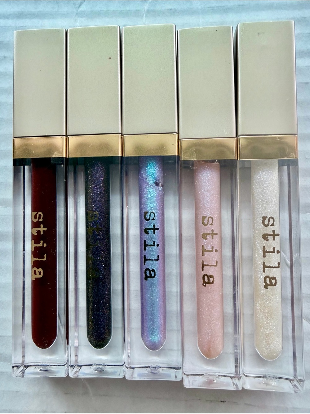 Stila Beauty Boss Lip Gloss Bundle of 5-Full Size-NEW